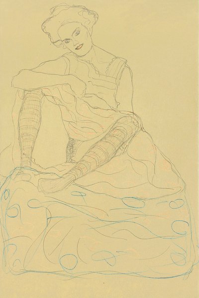 Half-Nude Sitting with Legs Spread by Gustav Klimt